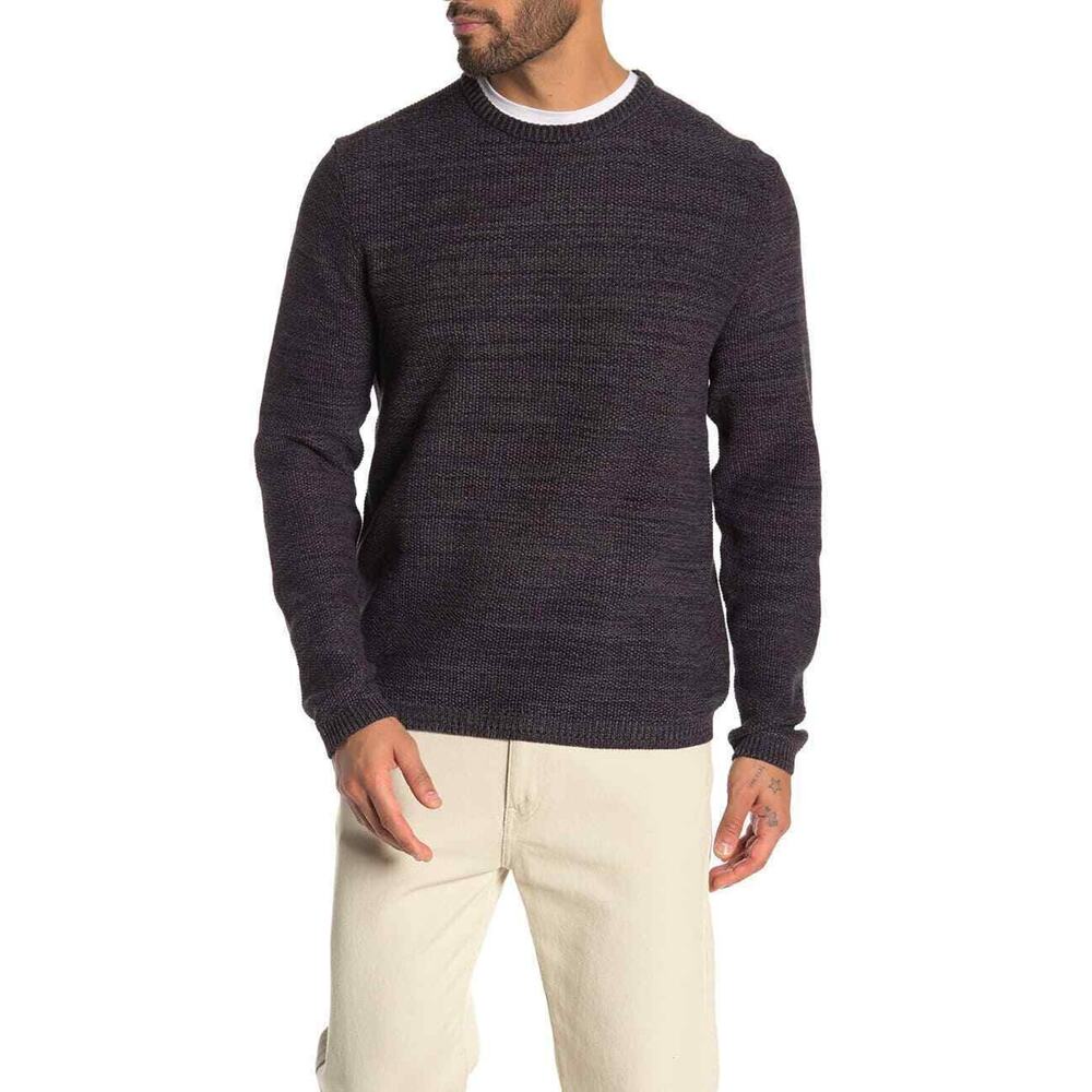Weatherproof Moss Stitch Crew Neck Sweater Size L - Charcoal
